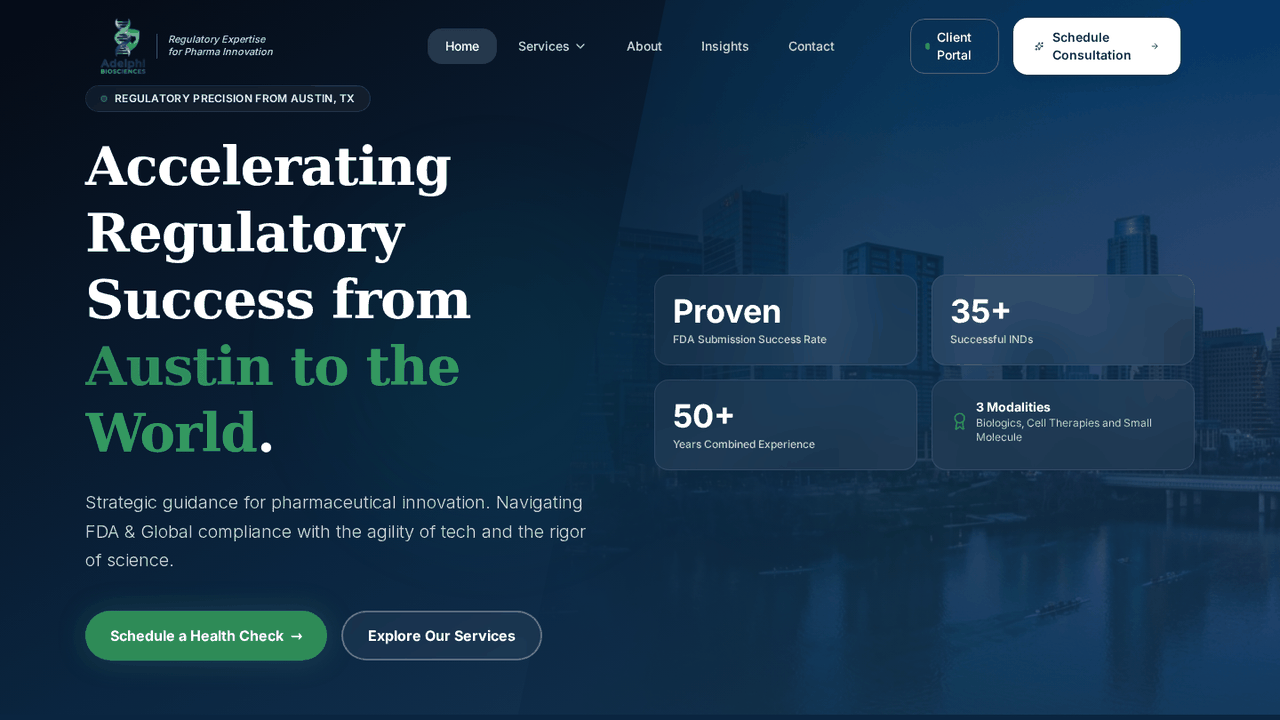 Adelphi Biosciences website screenshot