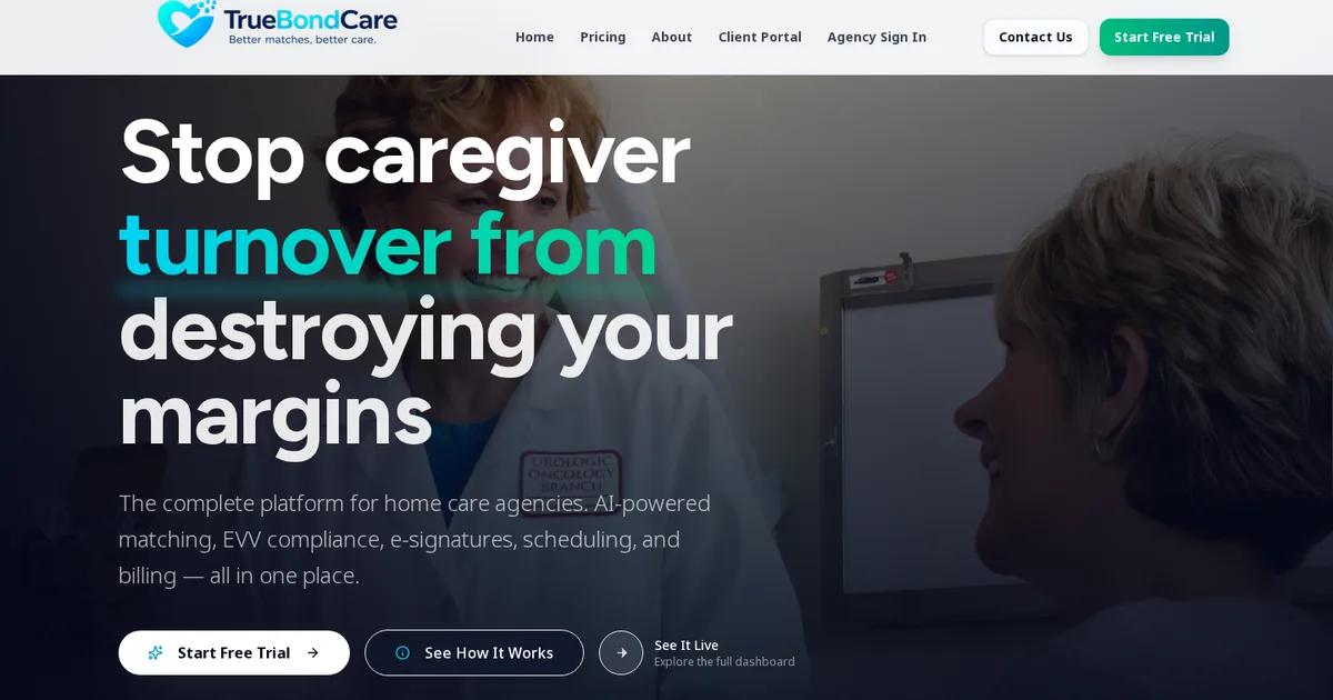 The TrueBondCare site as it looks today